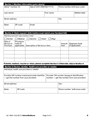 Medicare Reimbursement Form for Individual Members