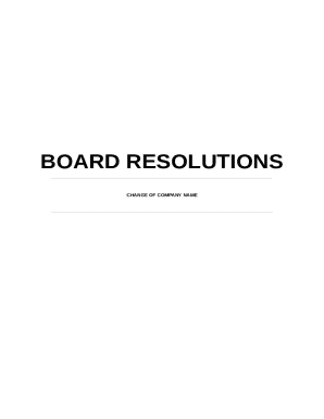 Board Resolution for Company Name Change
