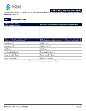 CARF Entity Self-Certification