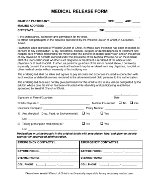 Medical Release Form
