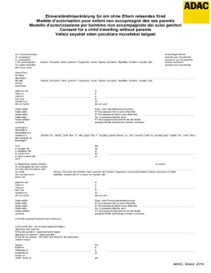 Child Travel Consent Form