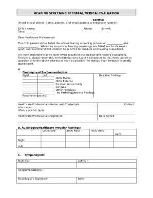 Hearing Screening Referral Form