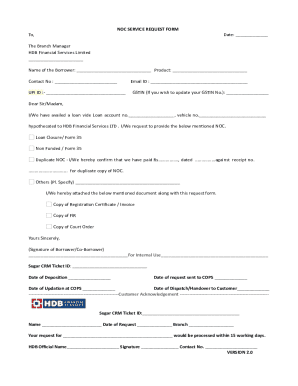 NOC Service Request Form