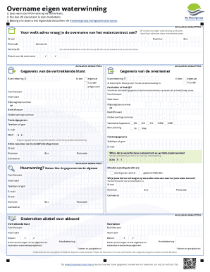 Water Contract Takeover Form