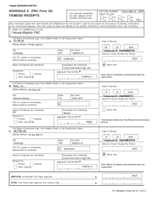 FEC Form 3X Schedule A