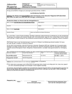 German Lernförderung Application Form