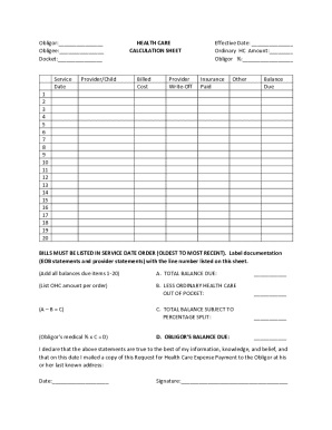 Health Care Expense Reimbursement Form