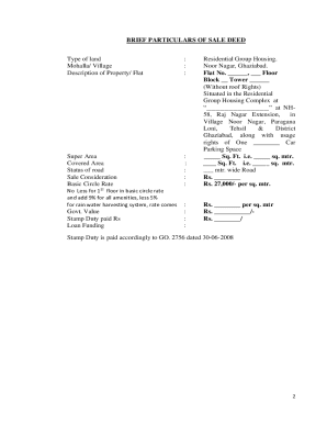 Residential Sale Deed Agreement