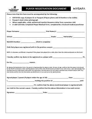Player Registration Form