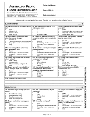 Australian Pelvic Floor Questionnaire