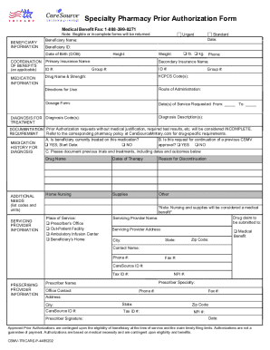 Specialty Pharmacy Prior Authorization Form