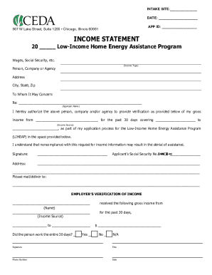 Low-Income Home Energy Assistance Program Income Verification Form