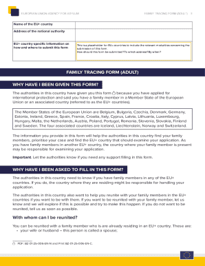 EU Asylum Family Tracing Form