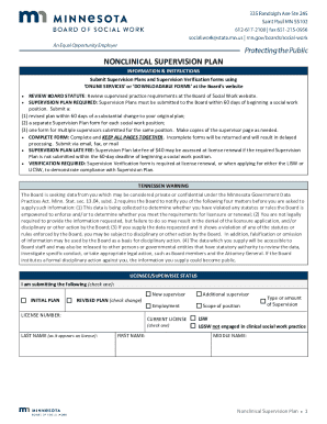 Nonclinical Supervision Plan