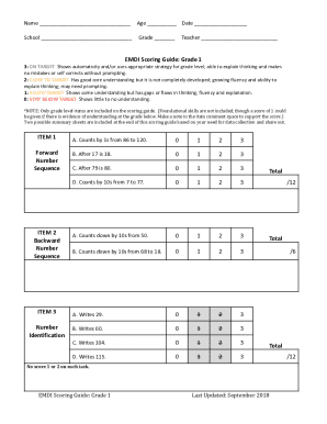 EMDI Scoring Guide Grade 1