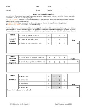 Grade 2 Math Scoring Guide