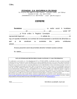 Water and Sewage Service Request Form