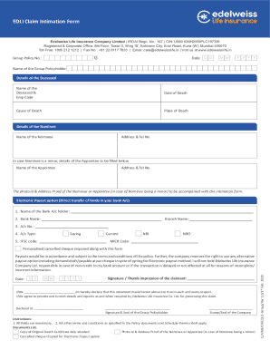 EDLI Claim Intimation Form