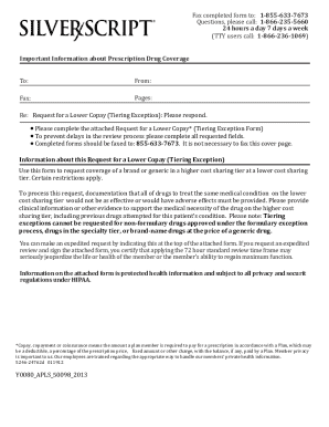 Request for a Lower Copay (Tiering Exception) Form