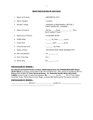 Residential Flat Sale Deed
