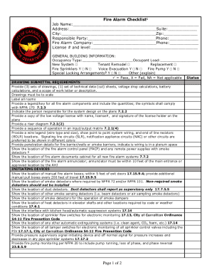 Fire Alarm Checklist Form
