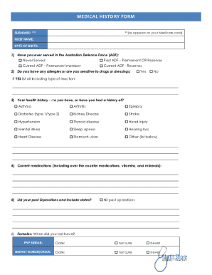 Medical History Form