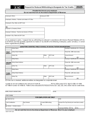 Arizona Form A-4C Request for Reduced Withholding