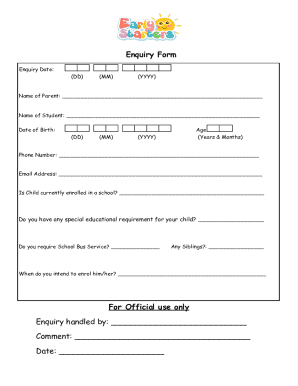 School Enquiry Form