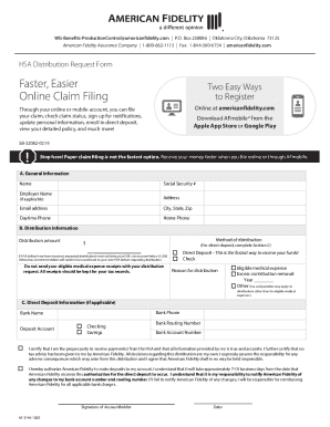 HSA Distribution Request Form