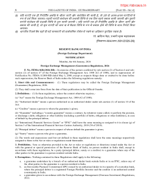 Foreign Exchange Management Guarantees Form