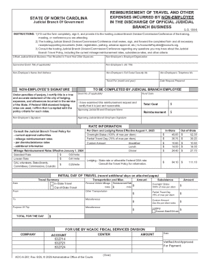 North Carolina Non-Employee Travel Reimbursement Form