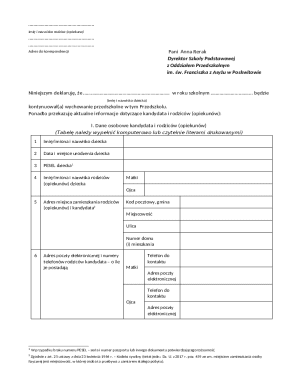 Polish Preschool Continuation Declaration