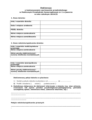 Preschool Education Continuation Declaration