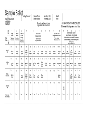Danbury Connecticut Municipal Election Sample Ballot