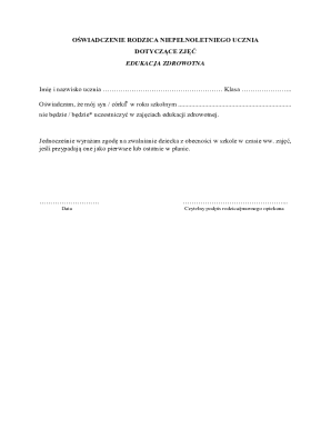 Parent Consent for Health Education Classes