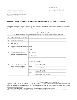 Poland Preschool Continuation Declaration