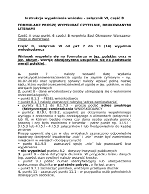 Polish Court Alimony Claim Form