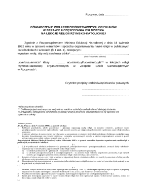 Parental Consent for Catholic Religious Education