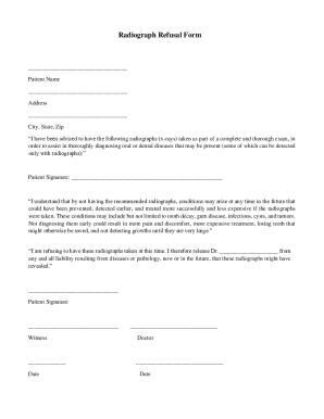 Radiograph Refusal Form