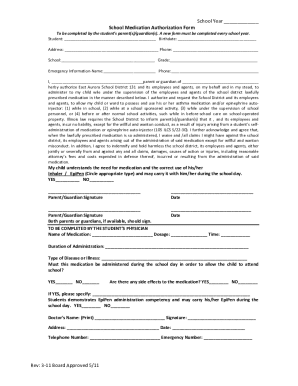 School Medication Authorization Form
