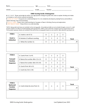 Kindergarten EMDI Scoring Guide