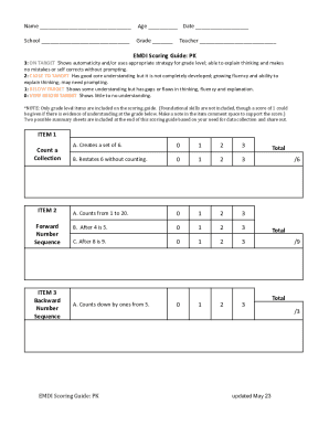 EMDI Scoring Guide for Pre-K
