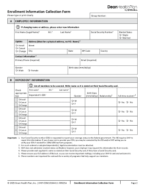 Employee Enrollment Information Collection Form