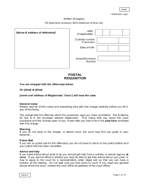 UK Magistrates Court Written Charge