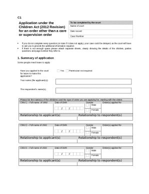 Children Act Application Form
