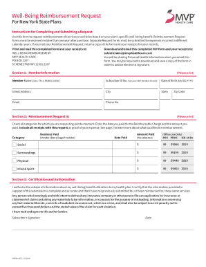 Well-Being Reimbursement Request Form