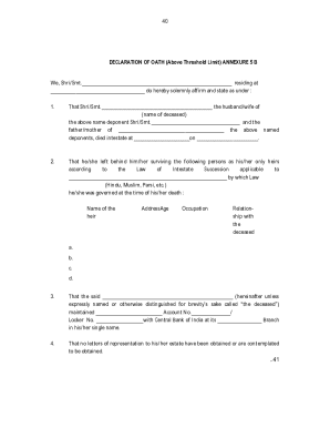 Declaration of Oath Above Threshold Limit