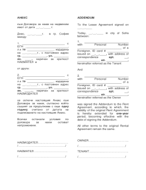 Lease Agreement Addendum