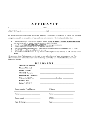 Affidavit for Prime Minister's Laptop Scheme