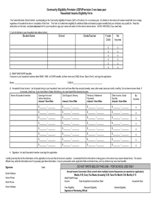 CEP Household Income Eligibility Form